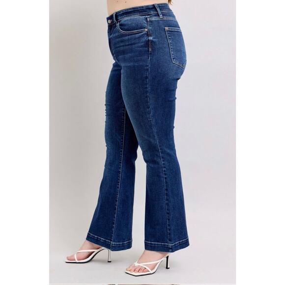 Judy Blue Denim - High Waisted Trouser Flare-Plus Size